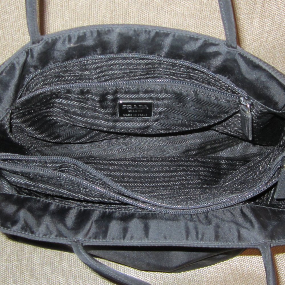 ❤️Authentic PRADA TESSUTO Black Nylon Shopper Shoulder Bag Purse - Picture 7 of 10